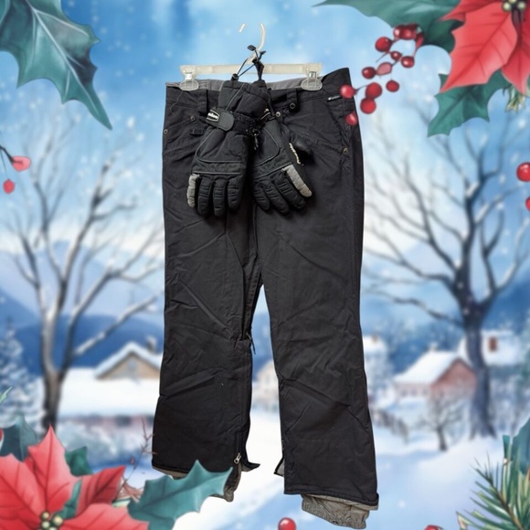 Burton/Grandoe,Woman,Snow Pant Gloves Set,Black,Sz S,Nylon,Zip,Pockets.! - Picture 1 of 10